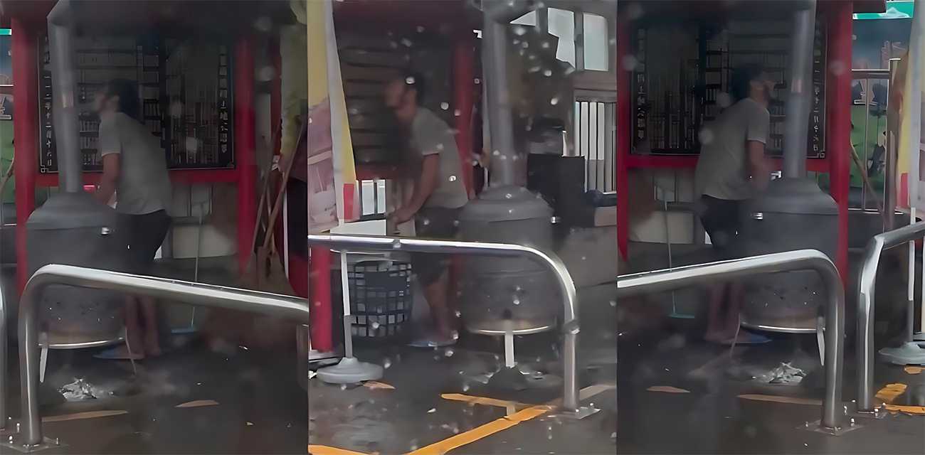 台湾桃园 流浪汉路边打飞机 闭眼享受彻底忘我 身边毫无参照物这性欲得有多强？