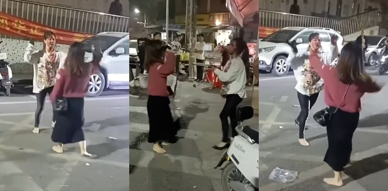 广西忻城极品原配大战小三 为爱互拼头破血流 老公情夫淡定旁观太刺激了!