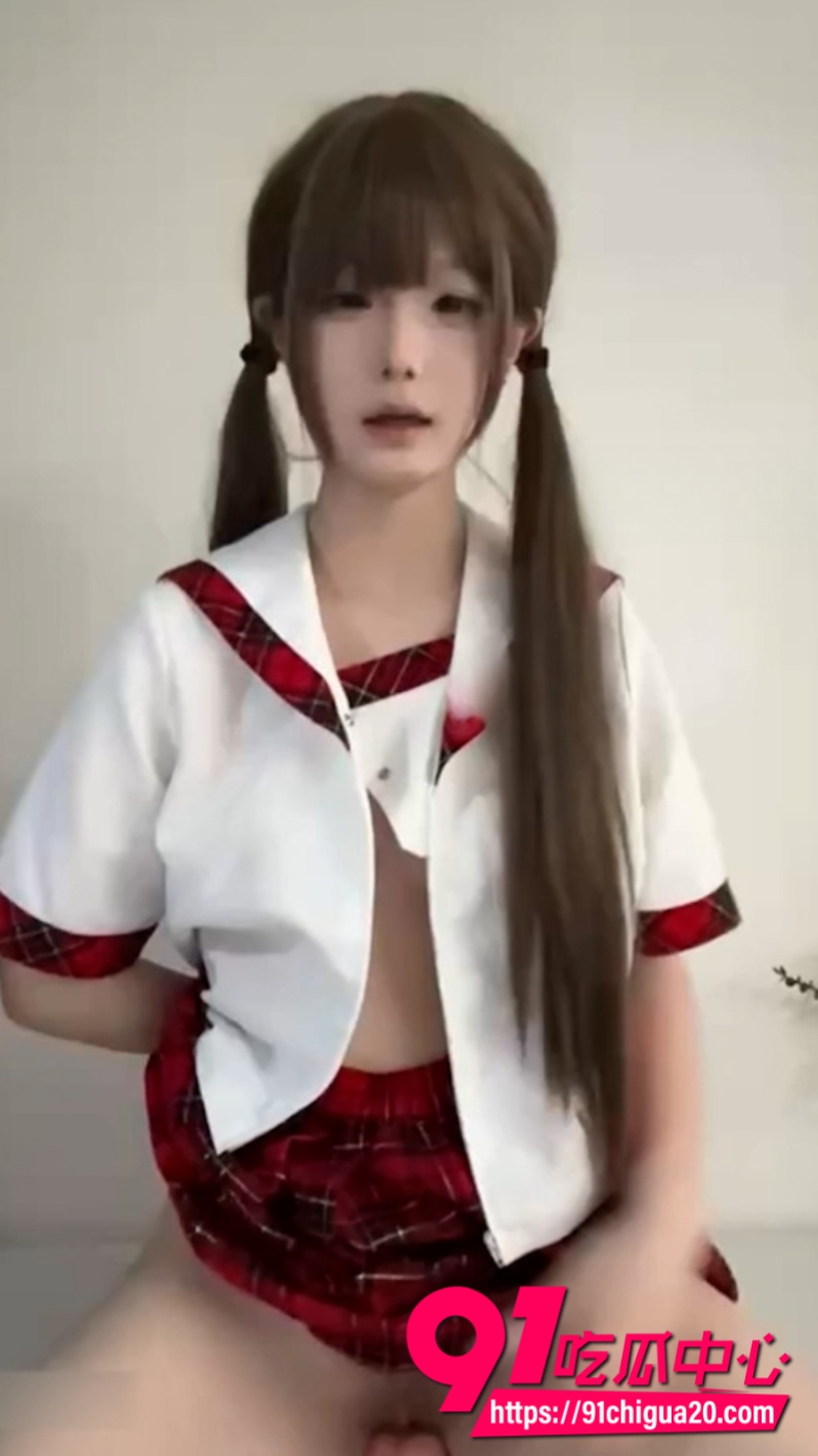 福利姬饱饱咪定制水手服淫语自慰视频 红色JK白蕾丝袜狂揉奶子浪叫高潮