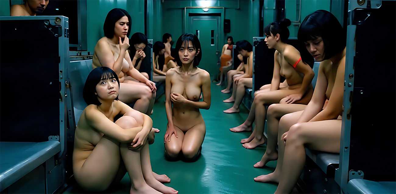 AI成人短剧 全班地铁求生只有我一个男生 第1集 三十多位裸女铺满绿皮车厢！