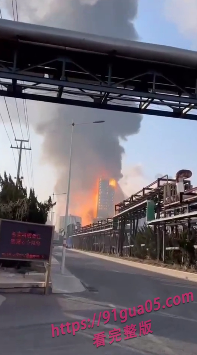 山东高密化工厂爆炸事件 村庄玻璃震碎浓烟滚滚～