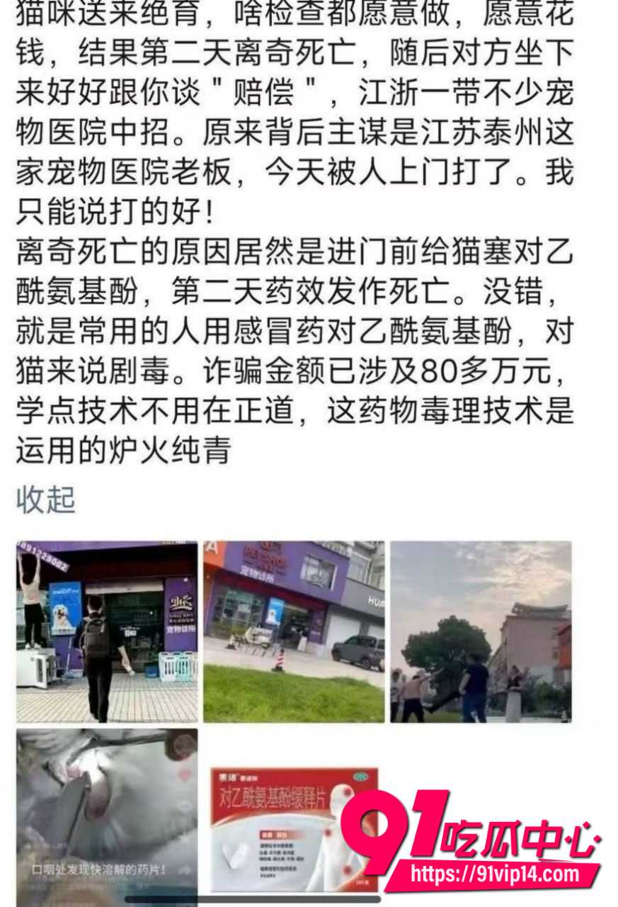 江苏泰州宠物医院老板涉嫌医疗讹诈被宠物主人上门暴打 猫咪绝育后喂毒药次日死亡完整事件回顾