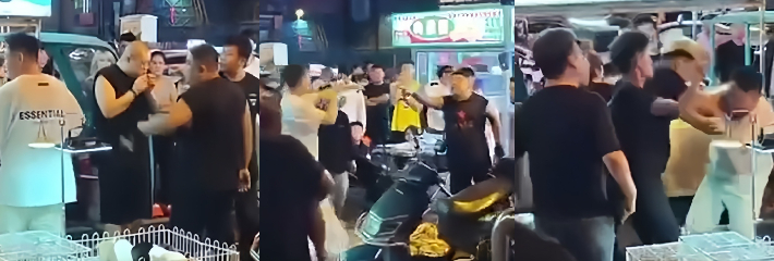 吉林财富广场醉汉 当街挑逗小狗惹众怒 精神小伙直接动手一顿狠揍