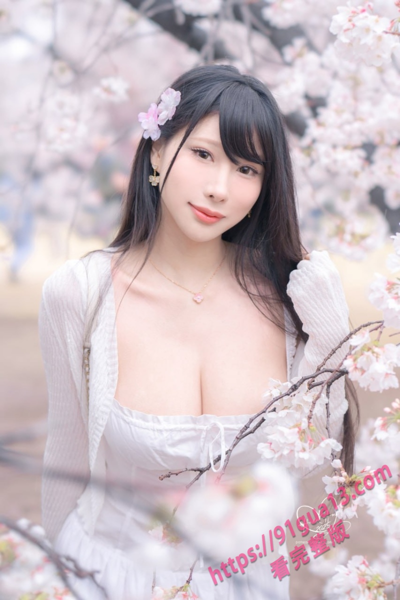 微密圈模特雨波_HaneAme专辑!雨樱下的约定 丰满御姐胸怀深不见底~ 配图17
