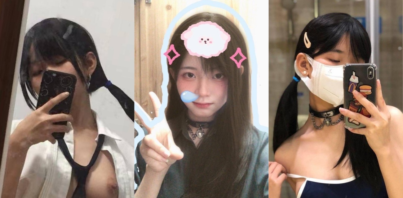 湖南长沙 朱雨彤 双马尾清纯妹对镜全裸自拍 白衫黑领学生装半脱对镜双手揉胸