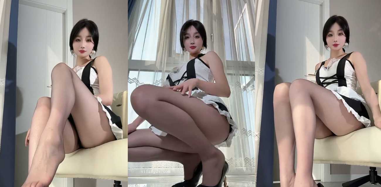 抖音网红小久红 COS性感高跟鞋女仆福利 黑丝美腿丝袜美脚镜头挑逗 射满白浆的大腿爱了！